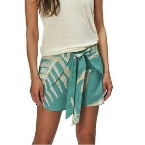 Patagonia Women Wrap Shorts Size S Teal Tropical Linen